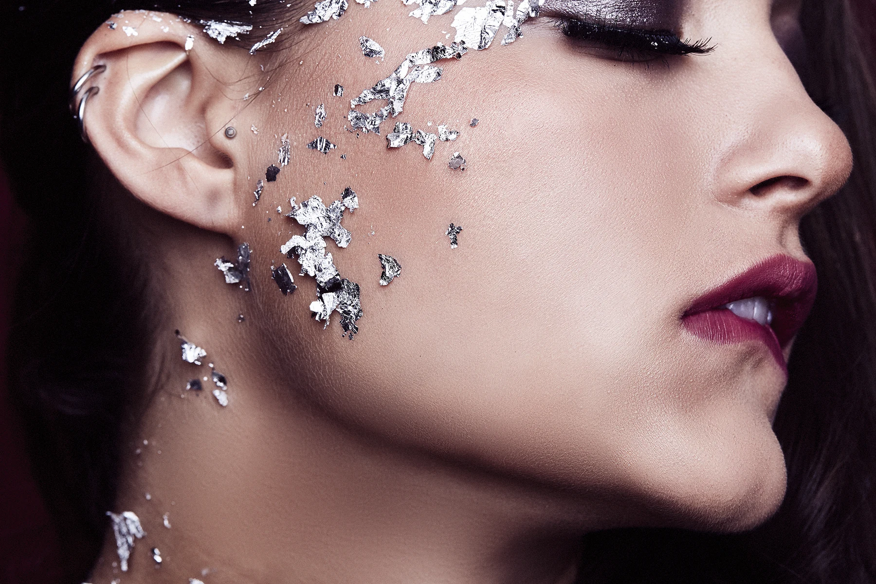 Silver leaf editorial beauty by Bonnie Gillies